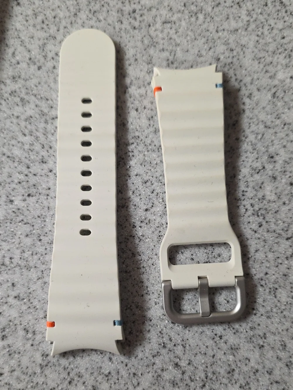 Samsung Cream Silicone Sport Band with Silver Buckle, Size S/M